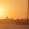 het schip ten anker voor Vlieland